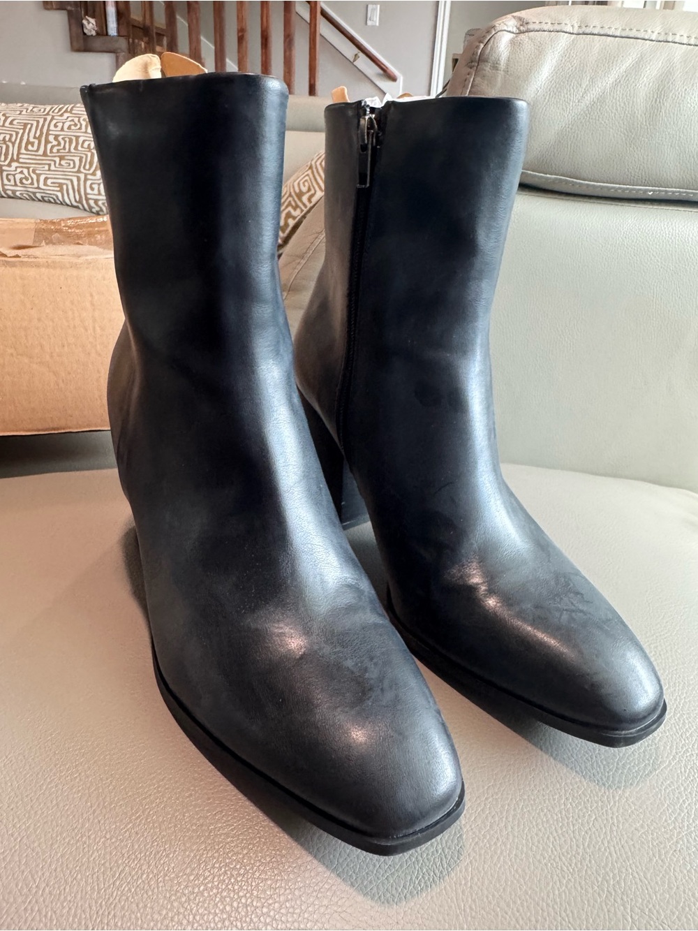 Amazon Essentials Women’s Black Ankle Boots Block Heel Size 11